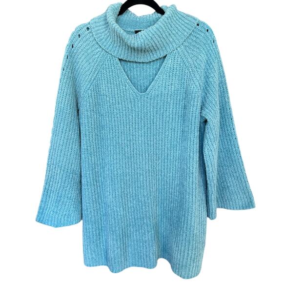 Lane Bryant Women's Classic Cut Out Chenille Knit Blue Sweater Plus Size 22/24 - Picture 2 of 5